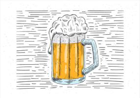 Illustration de bière dessinée à la main libre vecteur