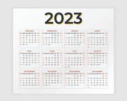 Modèle de conception de calendrier 2023, calendrier 2023, conception de calendrier, conception de calendrier de 12 mois vecteur
