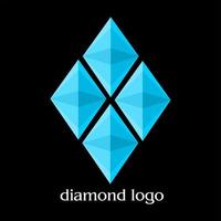 vecteur d'illustration du logo de diamant avec la couleur bleue et blanche