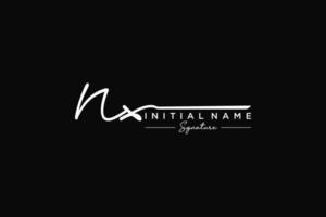 vecteur de modèle de logo de signature nx initial. illustration vectorielle de calligraphie dessinée à la main.