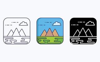 icône d'illustration de paysage de vue sur la montagne vecteur