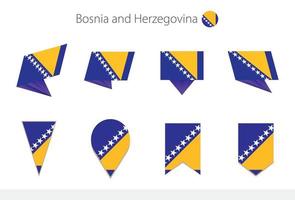 collection de drapeaux nationaux de bosnie-herzégovine, huit versions de drapeaux vectoriels de bosnie-herzégovine. vecteur