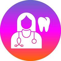 conception d'icône vectorielle dentiste femelle vecteur