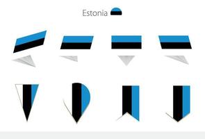 collection de drapeaux nationaux estoniens, huit versions de drapeaux vectoriels estoniens. vecteur