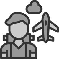 conception d'icône de vecteur de voyageur