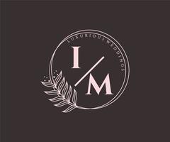 im initiales lettre mariage monogramme logos modèle, modèles minimalistes et floraux modernes dessinés à la main pour cartes d'invitation, réservez la date, identité élégante. vecteur