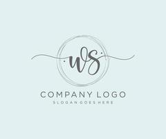 initiale ws logo féminin. utilisable pour les logos nature, salon, spa, cosmétique et beauté. élément de modèle de conception de logo vectoriel plat.