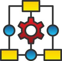 conception d'icône de vecteur de processus de flux de travail