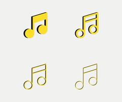 icônes de note de musique mis logo - illustration vectorielle isolée sur fond blanc vecteur