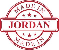 icône d'étiquette fabriquée en jordanie avec emblème de couleur rouge vecteur