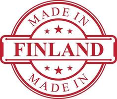 icône d'étiquette fabriquée en finlande avec emblème de couleur rouge vecteur