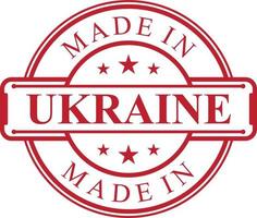 icône d'étiquette fabriquée en ukraine avec emblème de couleur rouge vecteur