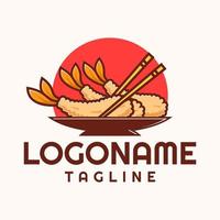 modèle de logo tempura, adapté au restaurant, au food truck et au café vecteur