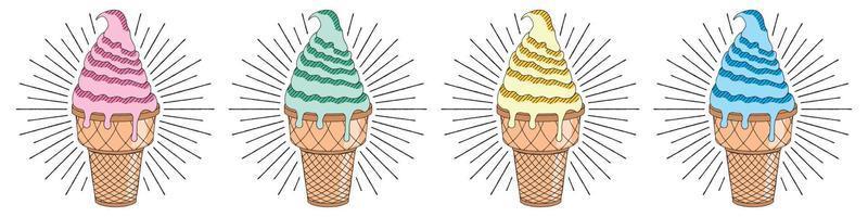 illustration de glaces colorées vecteur