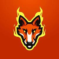 renard feu esport mascotte logo design illustration vecteur pour les sports et les jeux