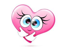 coeur rose de dessin animé mignon. aimez-vous le concept. carte de vecteur de bonne saint valentin