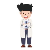 homme médecin pose dessin animé plat vecteur