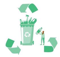 recyclage des ordures ensemble plat vecteur pro