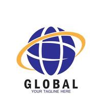 logo globe et modèle vectoriel