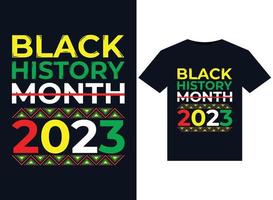 illustrations du mois de l'histoire des noirs 2023 pour la conception de t-shirts prêts à imprimer vecteur