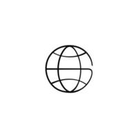 conception d'icône de style ligne globe vecteur