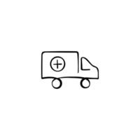 conception d'icône de style de ligne d'ambulance vecteur