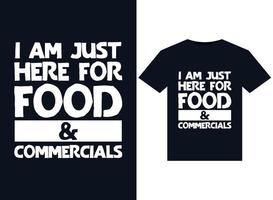 je suis juste ici pour des illustrations de publicités alimentaires pour la conception de t-shirts prêts à imprimer vecteur
