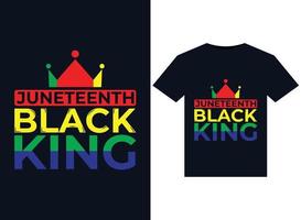 juneteenth black king illustrations pour la conception de t-shirts prêts à imprimer vecteur