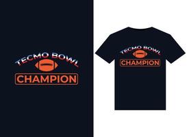 illustrations tecmo bowl champion pour la conception de t-shirts prêts à imprimer vecteur