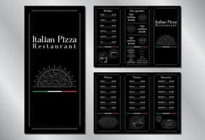 modèle de menu de restaurant de pizza italienne vecteur