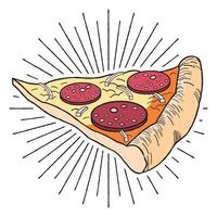 pizza avec illustration de pepperoni vecteur