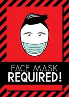 affiche sur l'obligation de porter des masques faciaux vecteur