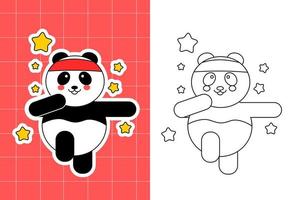 coloriage de la famille panda pour tout-petit vecteur