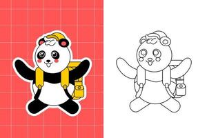 coloriage de la famille panda pour tout-petit vecteur