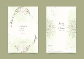 carte d'invitation de mariage floral. vecteur