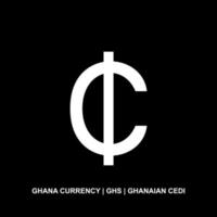 symbole d'icône de devise ghana, cedi ghanéen, signe ghs. illustration vectorielle vecteur