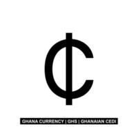 symbole d'icône de devise ghana, cedi ghanéen, signe ghs. illustration vectorielle vecteur