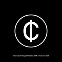 symbole d'icône de devise ghana, cedi ghanéen, signe ghs. illustration vectorielle vecteur
