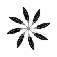forme de cercle ornemental faite par la composition de plumes pour la décoration, l'ornement, le site Web, l'illustration d'art, l'arrière-plan, le papier peint, le logo ou l'élément de conception graphique. illustration vectorielle vecteur