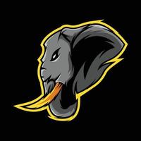 illustration du logo de la mascotte de l'éléphant vecteur