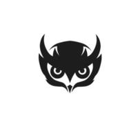 logo de symbole de tête de hibou avec un design simple vecteur