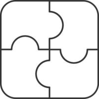 modèle de puzzle de quatre pièces logo icône vecteur