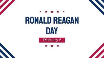 ronald reagan day, californie états-unis 6 février fond vecteur style plat. adapté à l'affiche, à la couverture, au web, à la bannière des médias sociaux.