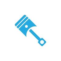eps10 vecteur bleu piston abstrait art solide icône ou logo isolé sur fond blanc. symbole de pièce de moto ou de voiture dans un style moderne simple et plat pour la conception de votre site Web et votre application mobile