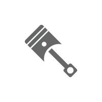 eps10 vecteur gris piston abstrait art solide icône ou logo isolé sur fond blanc. symbole de pièce de moto ou de voiture dans un style moderne simple et plat pour la conception de votre site Web et votre application mobile