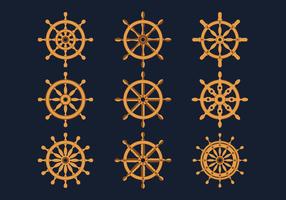 Collection d'icônes de roue de navires vecteur