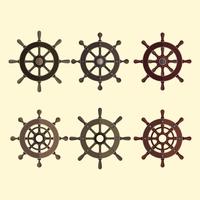 Collection d'éléments vectoriels de roues de navires vecteur
