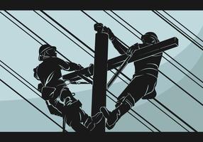 illustration vectorielle de lineman silhouette vecteur