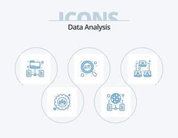 pack d'icônes bleues d'analyse de données 5 conception d'icônes. la gestion. Les données. réseau. rechercher. réseau vecteur