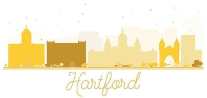 silhouette dorée des toits de la ville de hartford. vecteur
